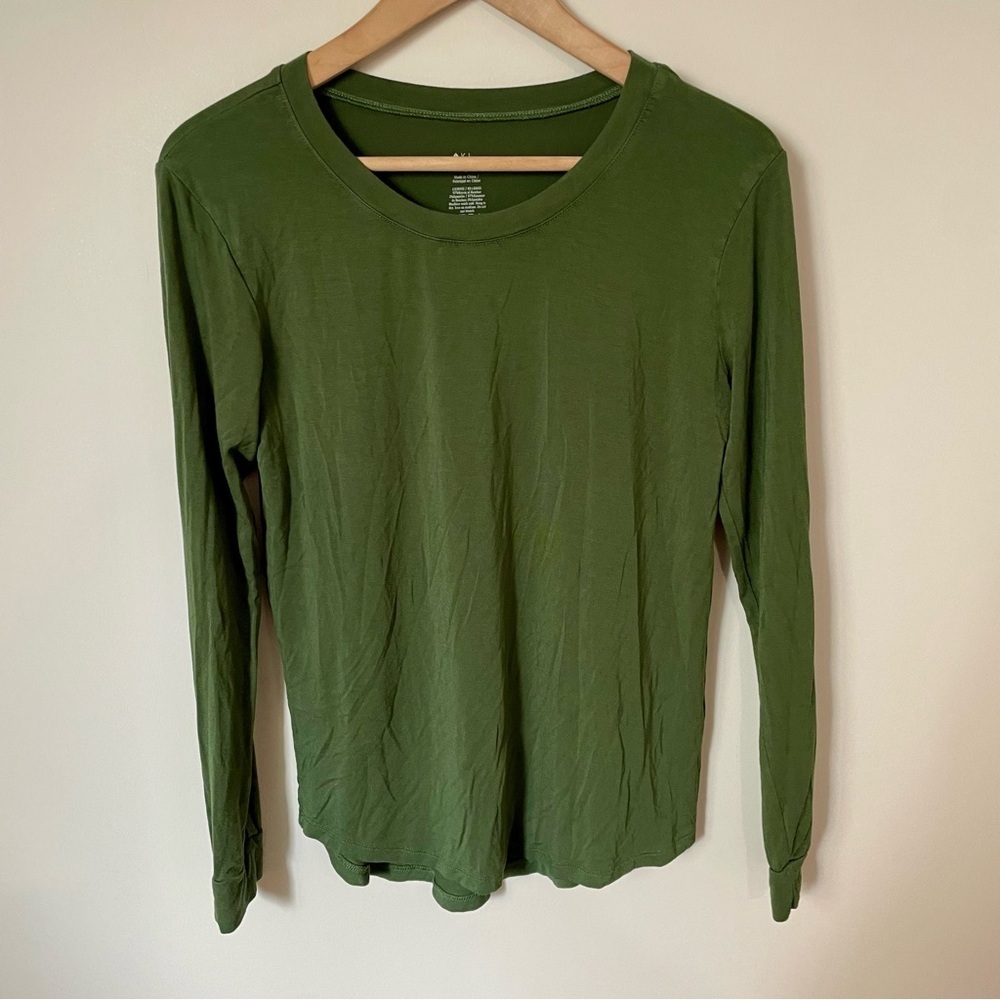 Kyte Living Adult Bamboo Long Sleeve Pajama Top Green Size Small